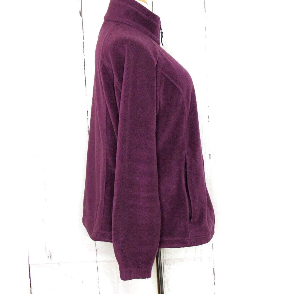 Columbia Women's Size 1X Full Zip Fleece Jacket Purple Toggle Hem Zip Pockets - Picture 4 of 9